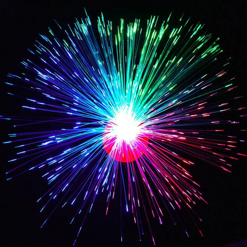 Veilleuse LED Colorée en Fibre Optique, Décoration de Vacances, Noël, Mariage, Étoiles Brillantes dans la Nuit, Jouets pour Enfants