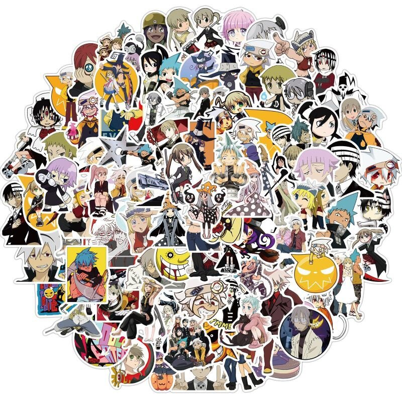 10/50/100Pcs Willekeurige Geen Herhaling Soul Eater Anime Cartoon Graffiti Stickers Voor Laptop Koffer Skateboard Gitaar waterdichte Sticker