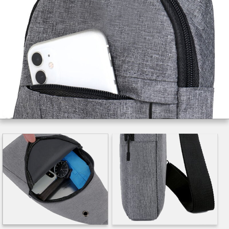Borsa pettorale multifunzione da uomo borsa a tracolla con nome personalizzato borsa da viaggio antifurto con stampa di lettere borsa da viaggio con ricarica USB maschile