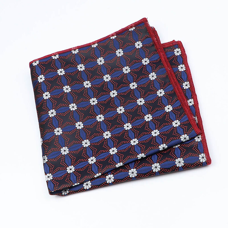 Męski garnitur kieszonkowy kwadratowy w paski, kwiatowy ciemny kolor ręcznik w klatce piersiowej panowie Hankies 25cm szerokość Casual Business akcesoria imprezowe