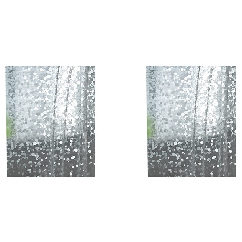 Doublure de rideau de douche transparente, rideau de douche léger en plastique à motif de galets, 2 pièces