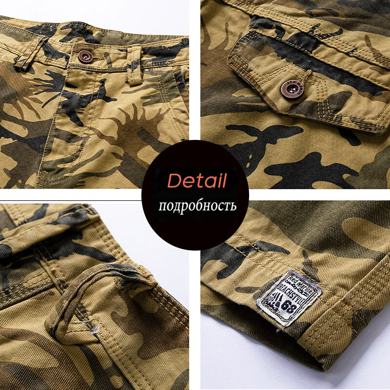 Short de Camouflage Cargo en coton pour homme, pantalon de jogging à poches multiples, style décontracté, livraison directe, printemps été 2023