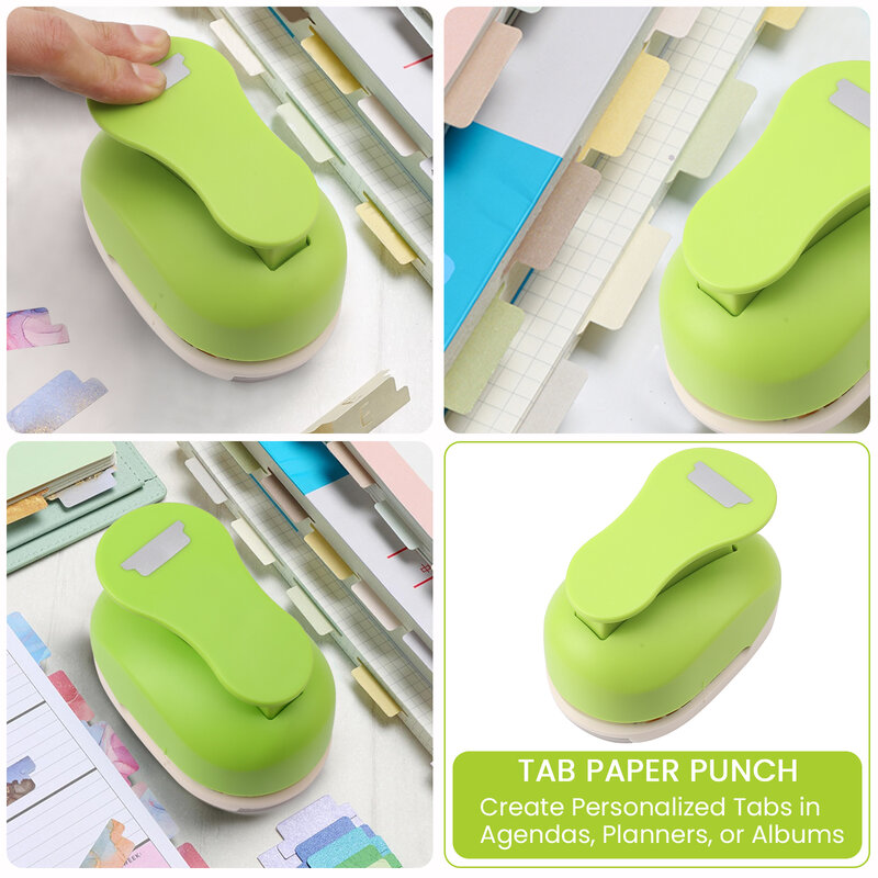 Tab Paper Punch - 2 Inch File Tab Puncher for Scrapbooking, Bullet Journals, Bible Tabs, Book Tabs, Planner Inserts