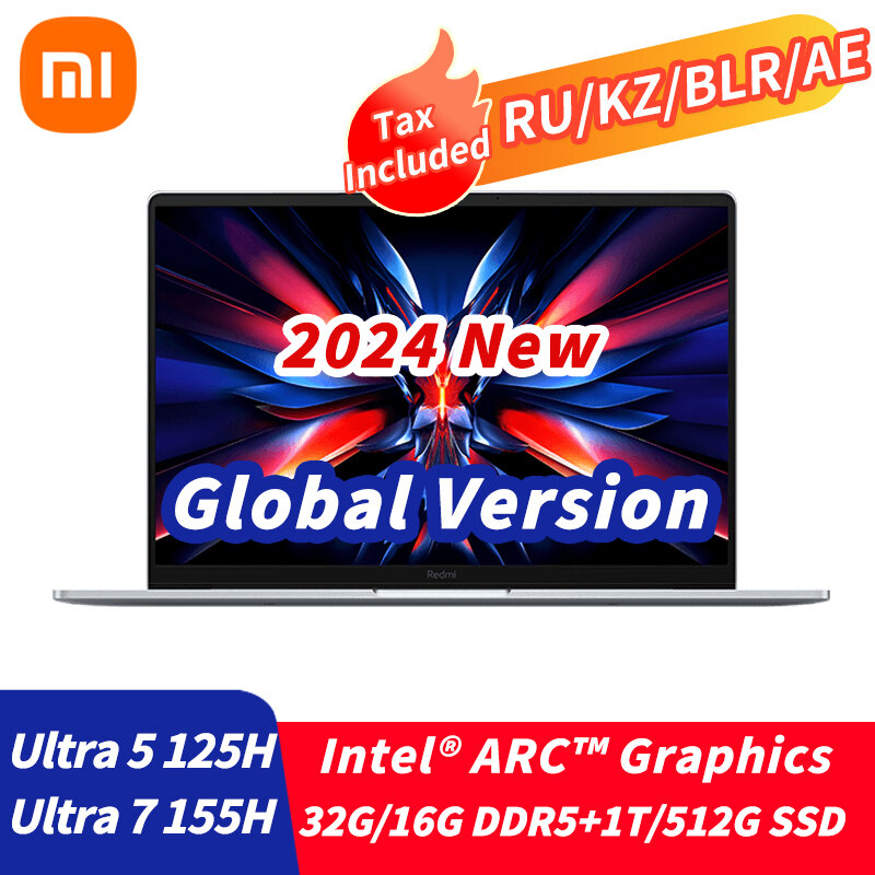 2024 Xiaomi Redmi Book Pro 14 Laptop Intel Core Ultra 5 125H/Ultra 7 155H Intel ARC Graphics 32G+1T 2.8K 14" 120Hz AI Notebook