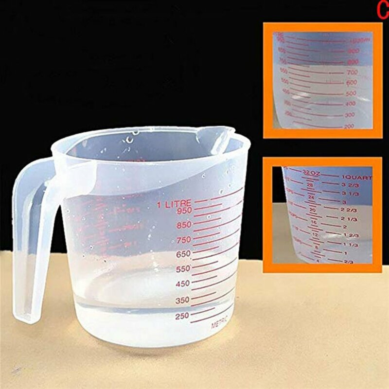 Пищевой пластиковый мерный стакан, контейнер для жидкости со шкалой, прочный портативный мерный стакан, измерительные инструменты