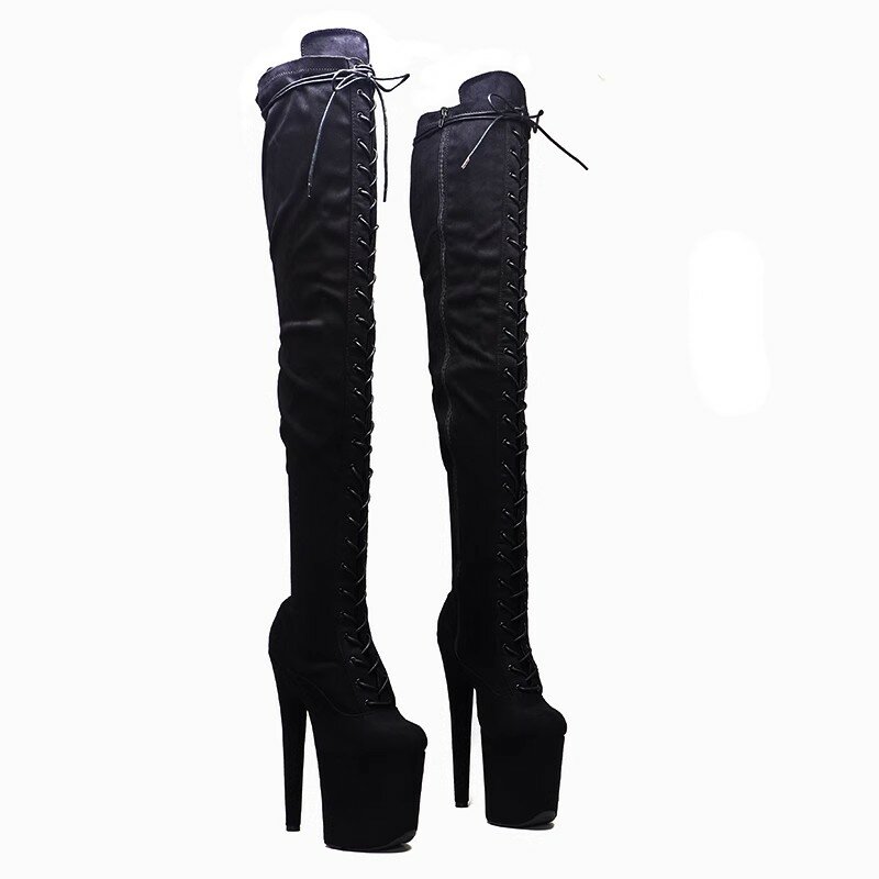 Auman Ale New 20CM/8inches Suede Upper Sexy Exotic High Heel Platform Party Women Boots Nightclubs Pole Dance Shoes 148
