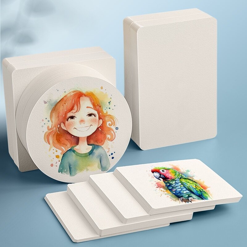 ورق ألوان مائية مربع ومستدير ، بطاقة بريدية ملونة مائية للرسم ، مستلزمات مدرسية ، احترافية ، 20 ، 40 ، 50 ، 60 ، أوراق