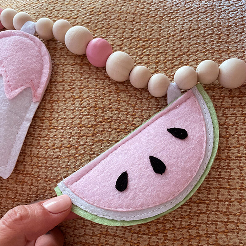 Baby Toy Wooden Pram Clip Baby Mobile Pram Plush Bead Pacifier Chain Chewable Rattle Baby Wooden Teether Necklace Teething Beads