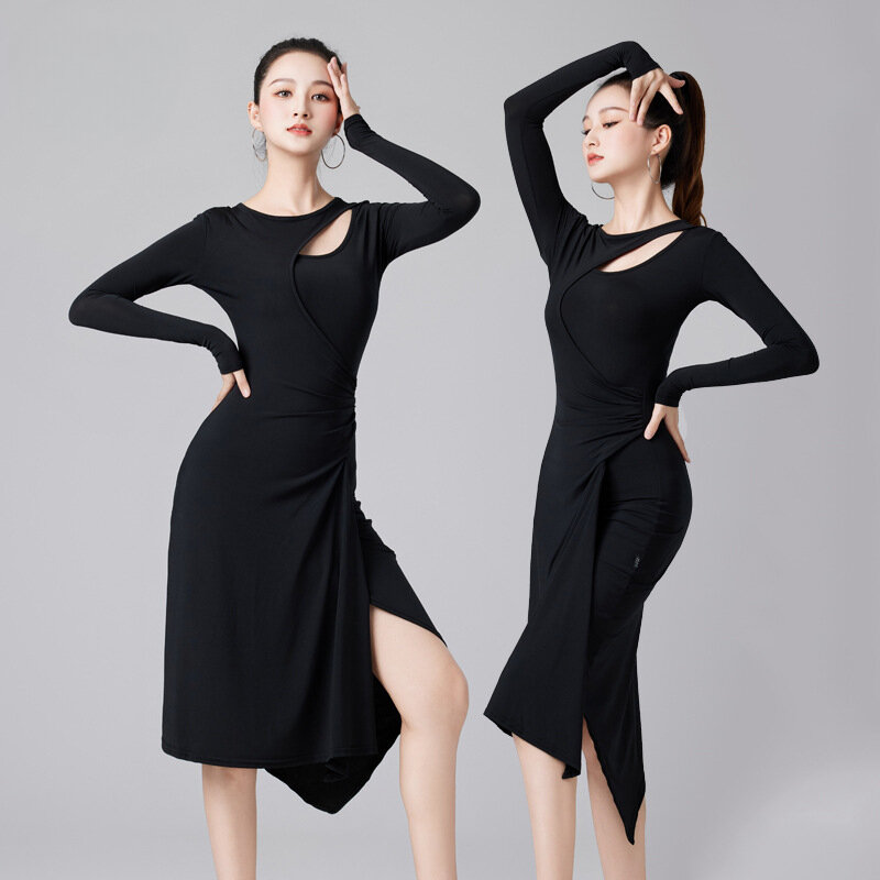 Latin Dance Uniform Kleid für Erwachsene Wettbewerb Tanz uniform üben nationalen Standard Tanz Fransen Kleid