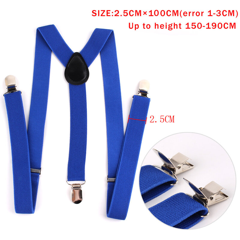 Solid Suspenders With Bow Tie Set Adjustable Elastic Wedding Suspender Bowtie Candy Color Boys Girls Braces Accessories Straps