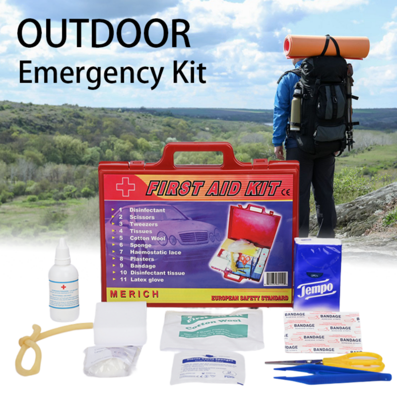26 Stück Ausrüstung Reise bedarf Überleben Erste-Hilfe-Kit Notfall Trauma Tasche grundlegende Outdoor-Essentials für Camping Wandern