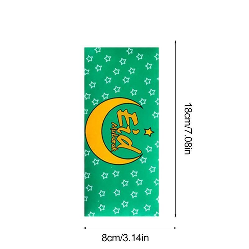 Горизонтальный конверт, красные пакеты для Eid, 6 шт., изысканные конверты для денег Eid, оптовая продажа, 7X3,2 дюймов, праздничная сумка для денег, красные пакеты для