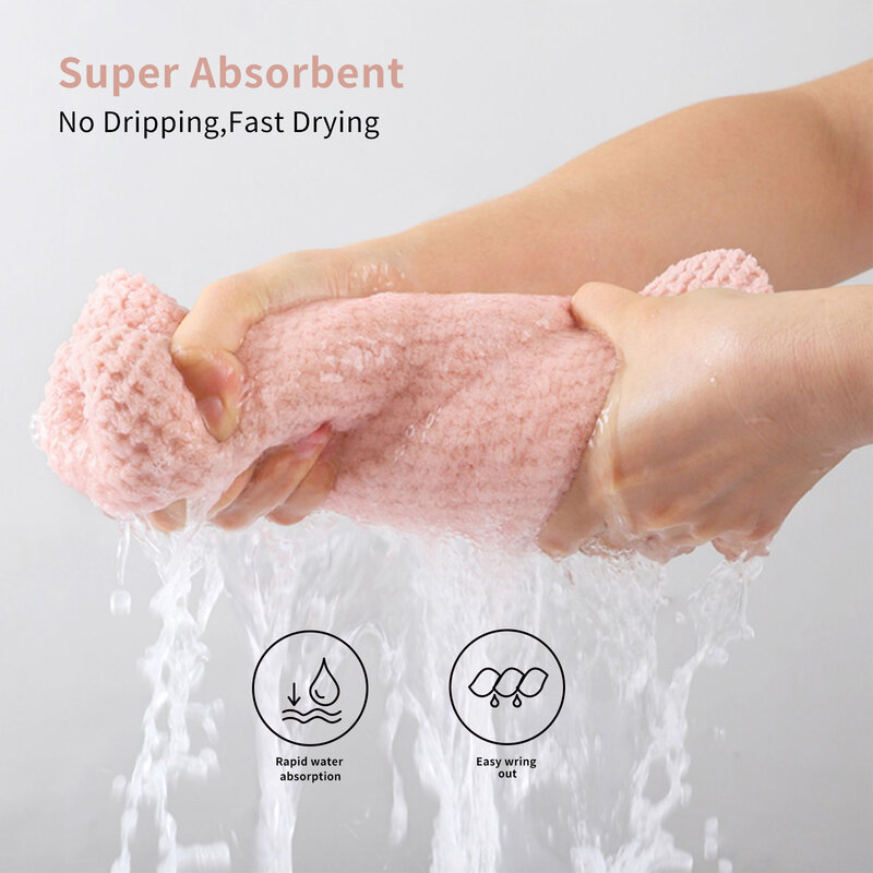 Fast Drying Hair Towel Turban Microfiber Hair Towels Wrap For Long Curly Thick Hair, Dry Hair Cap Bathroom Essential Accessories