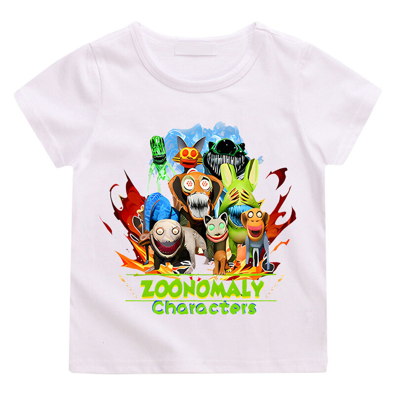 Zoonomaly 핫 게임 만화 인쇄 티셔츠, 귀여운 그래픽 인쇄 티셔츠, 반팔 코튼 소프트 티셔츠, 여아 및 남아용, 여름