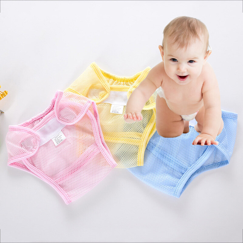 Eco-friendly bebê fraldas calcinha, Fralda reutilizável para recém-nascido, Fraldas de malha respirável para crianças
