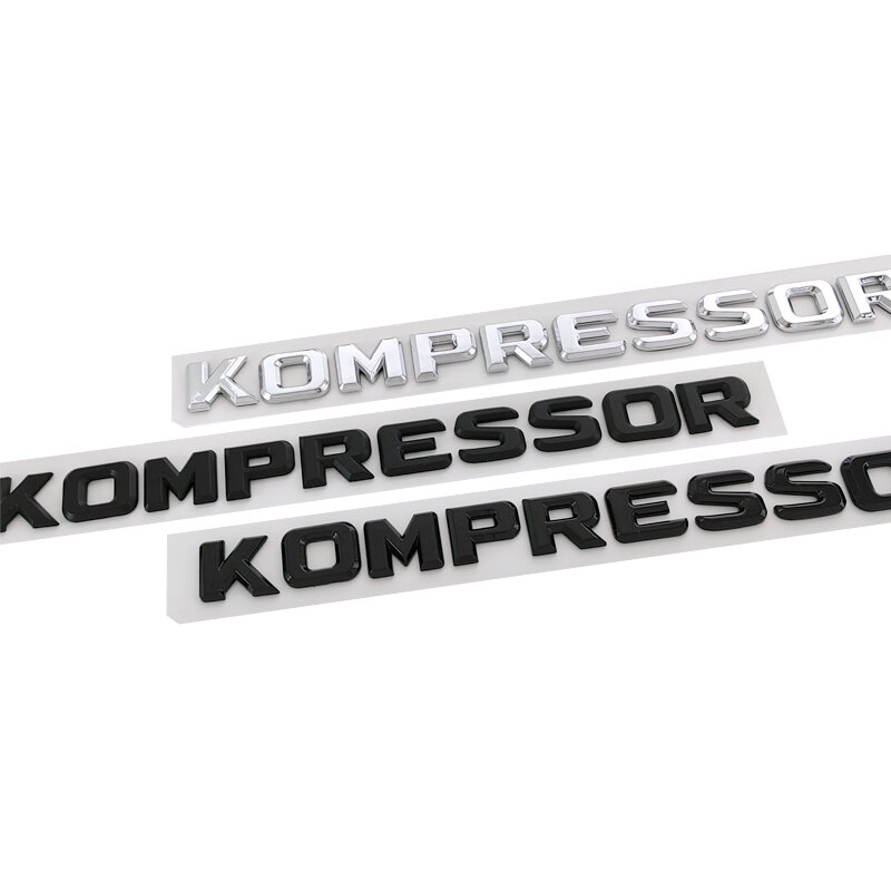 3D ABS KOMPRESSOR โลโก้ตัวอักษรรถ Trunk Emblem สำหรับ Mercedes Benz C E SLK 230 200 C230 C180 C200 KOMPRESSOR สติกเกอร์อุปกรณ์เสริม