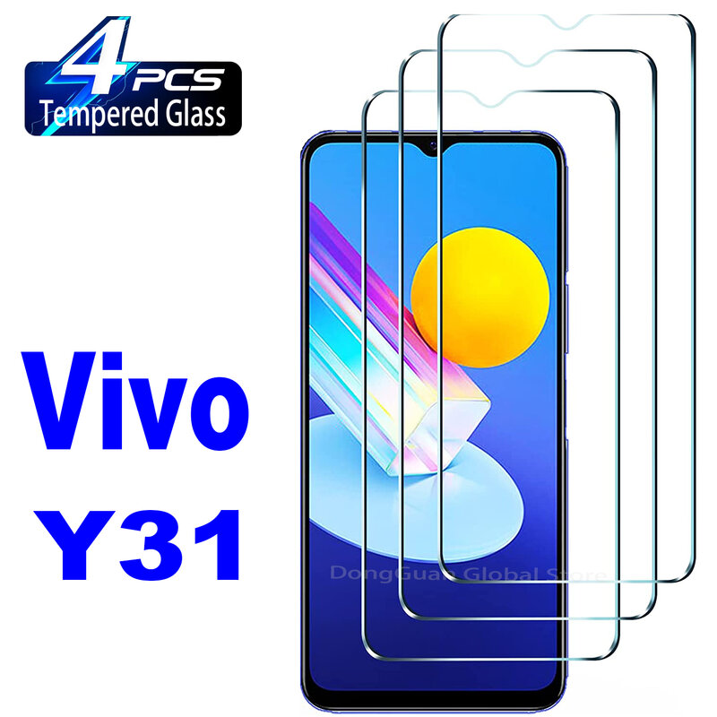 Protecteur d'écran pour Vivo Y31, 2 ou 4 pièces, Film en verre trempé
