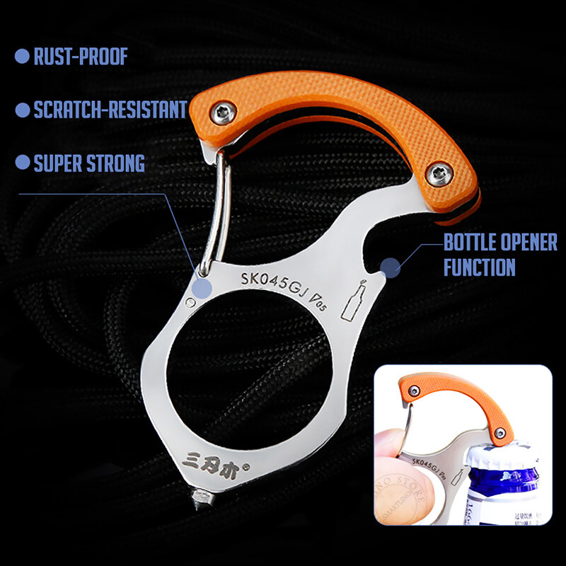 Multipurpose Self Defense Stinger ที่เปิดขวด Key Chain ยุทธวิธี Survival EDC เครื่องมือพวงกุญแจรถแก้ว Breaker