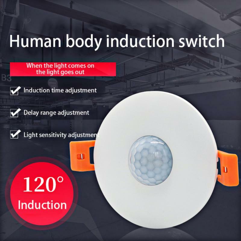 Sensor Infravermelho para Instalação Teto, Interruptor do Sensor do Corpo Humano, Smart Home, Detecção de Movimento Incorporado, 110-220V