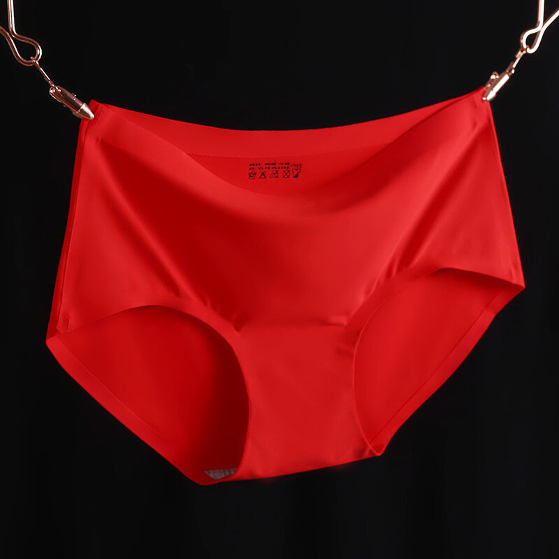 Seamless Ice Silk Panties For Women Intimate Briefs Size XXL Mid-waist Underwear Solid Comfort Options Lingerie Under panties