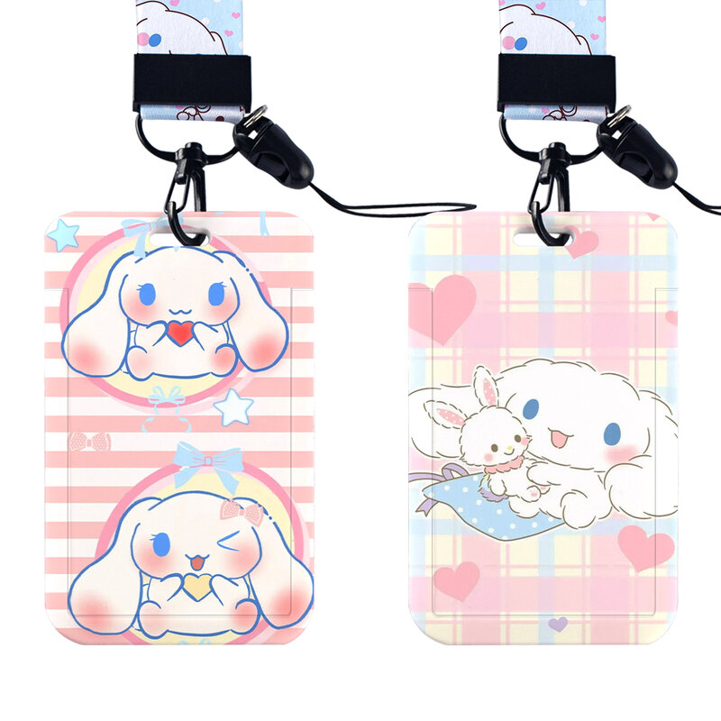 W Sanrio Cinnamoroll Houder Japanse Anime Lanyard Halsband Voor Key Id Card Telefoon Bandjes Badge Houder Sleutelhangers Accessoires