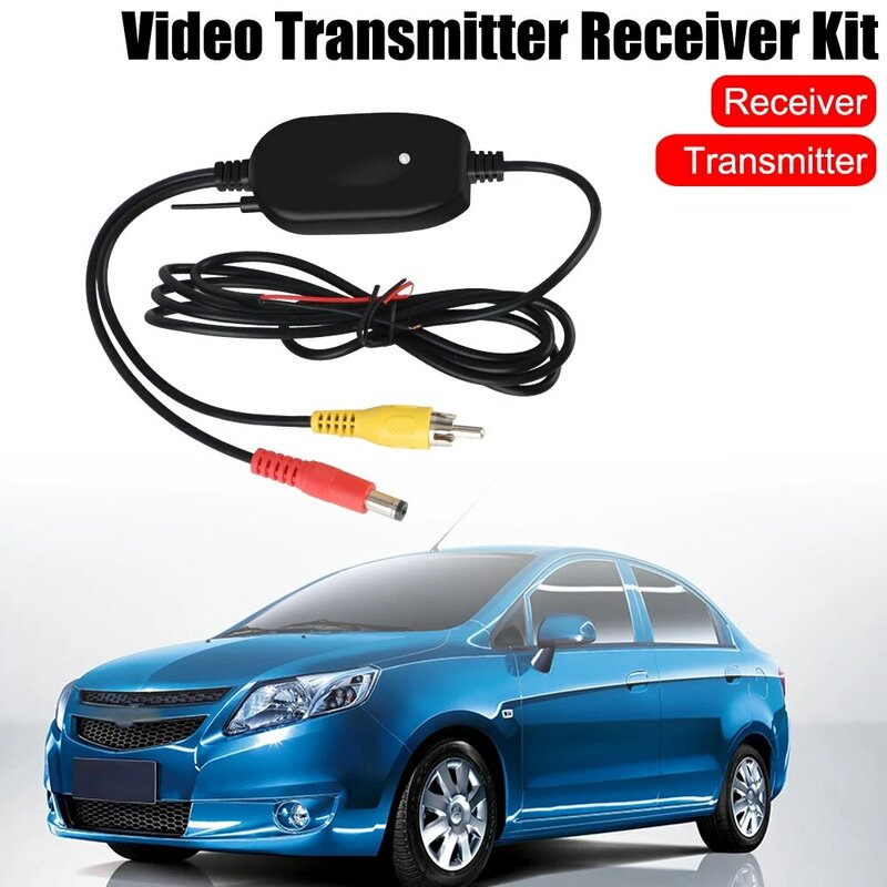 Transmissor de vídeo sem fio e kit receptor para carro, câmera de visão traseira, tela do monitor DVD, Reverse Backup Retrovisor Cam, 2.4G