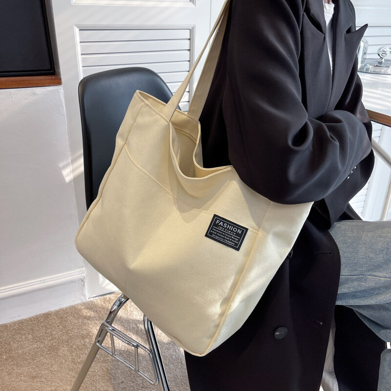 Nowa torba płócienna damska torba na ramię płócienna torba przenośna klasa studencka duża pojemność torba do przechowywania szkiców w stylu literackim