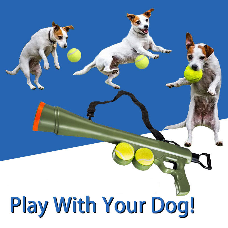 Pet shooting gun tennis launcher Pet toy interactive toy Pet training pet educational toy dog toy set