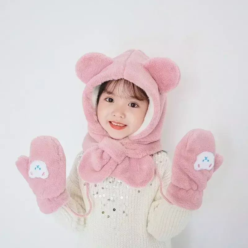Nowa dziecięca rękawica dla chłopca dziewczynka koreańska moda kreskówka miś rękawiczki dla malucha na świeżym powietrzu ciepłe rękawiczki akcesoria zimowe dla dzieci