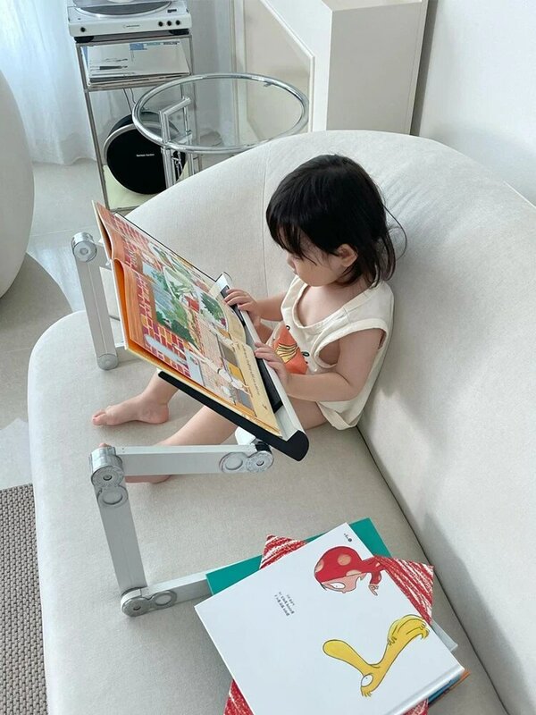 Rak buku gambar multifungsi rak baca anak-anak pengangkat dapat diatur meja komputer bayi