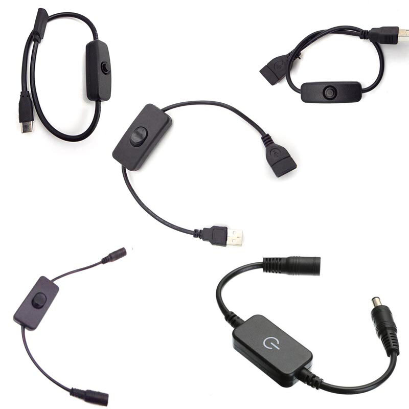 Соединительный кабель источника питания CCTV 303 501 Переключатель ВКЛ/ВЫКЛ DC USB Тип c мама кабель питания 5,5x2,1 мм разъем провод 5 в 12 В 24 в Q1