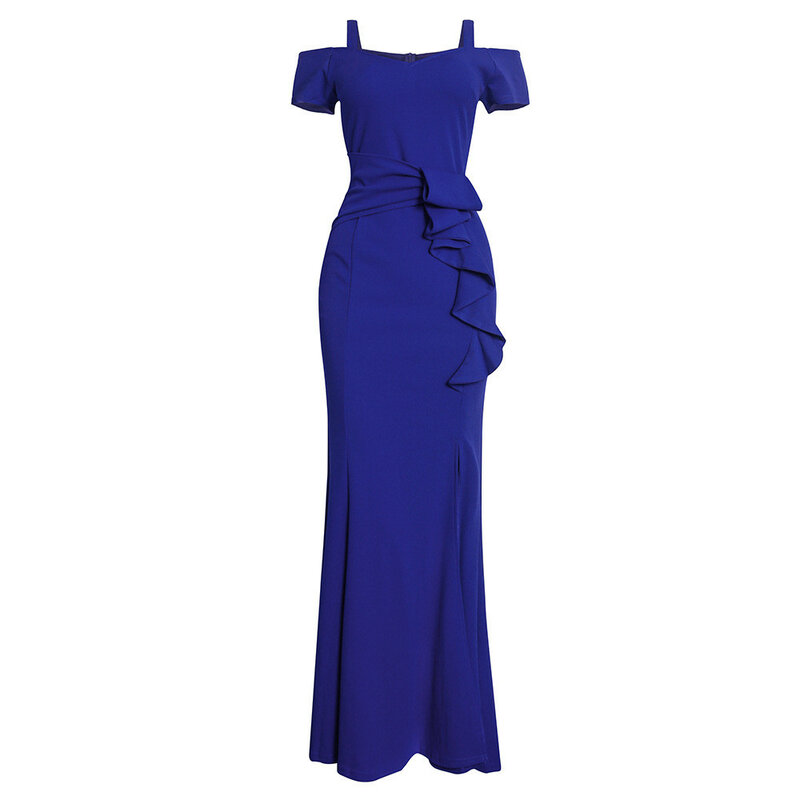 African Plus-size Women's Sexy Slim Split Evening Dress Fishtail Long Dress 296#