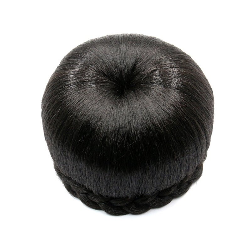 W kształcie jabłka syntetyczny kok z wysokim włosiem w stylu Retro włosy kok dla kobiety Afro