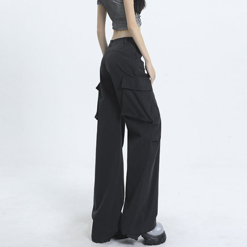 Casual Pants Women Solid Wide Leg Pants 2023 Summer New Cool Quick Drying Cargo Pants