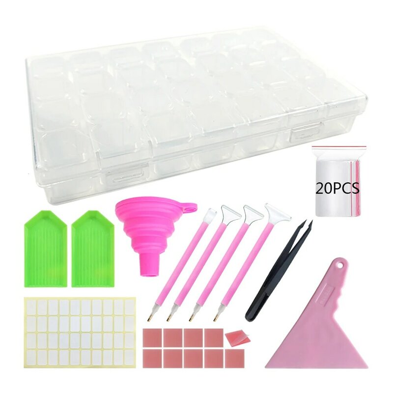 Diamond Painting Trays Storage Box Beads Containers Tools Container Material Point Drill Pen Accessories Boxes Diamonds Wax Bead