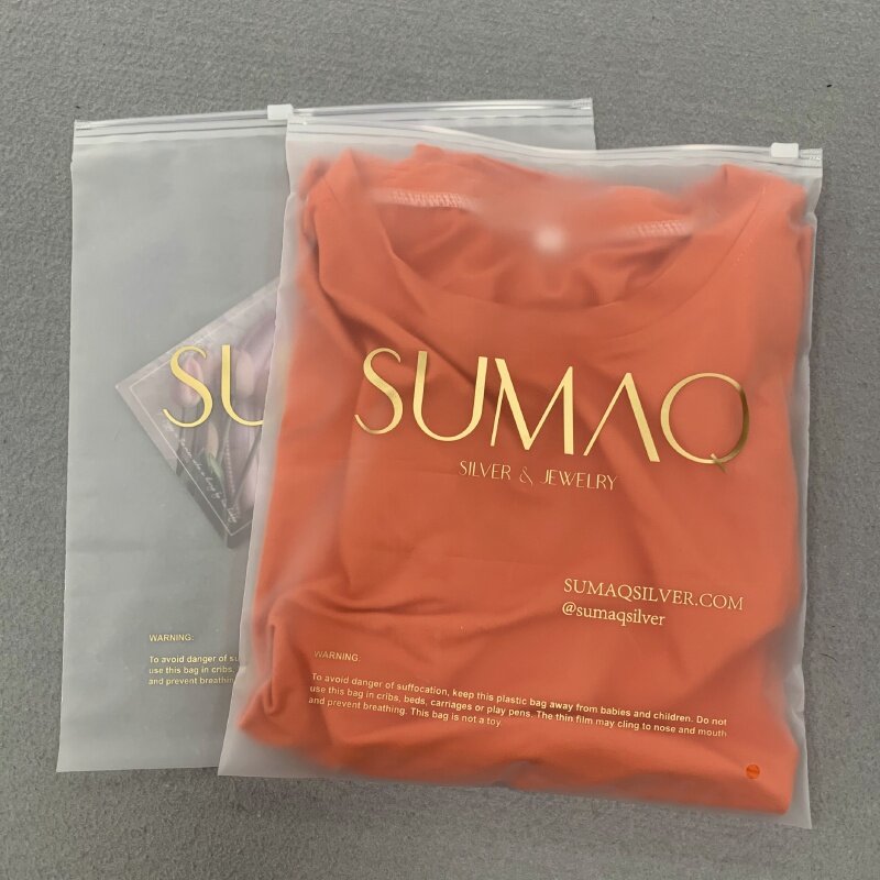 Customized product、Custom Pe Eva Pvc White Matte Frosted Zipper Seal Plastic Zipper Packaging Bags For Clothing