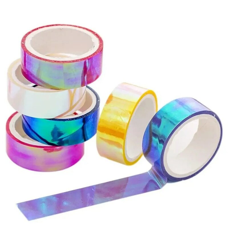 Cinta adhesiva creativa de Material Kawaii para estudiantes, cinta decorativa multifuncional con láser, DIY