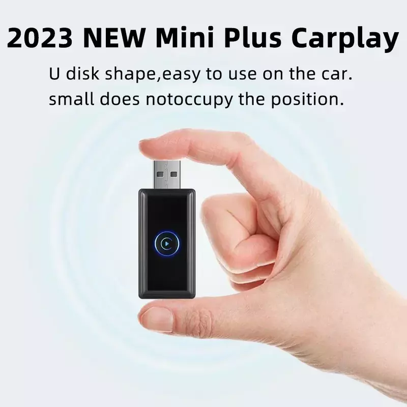Mini caja de Ia LED para coche, adaptador inalámbrico para Apple Carplay, con cable para coche, CarPlay inalámbrico, Dongle USB, Plug and Play AI Box