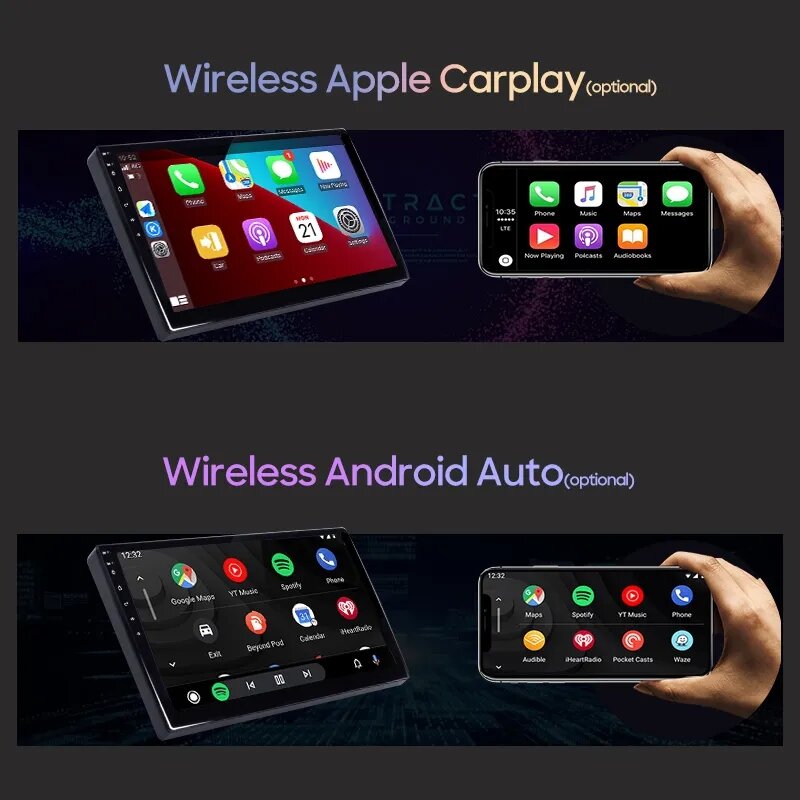 Autoradio Android Auto, Navigation GPS, BT, Carplay, sans DVD 2DIN, Unité Centrale Stéréo pour Voiture Hyundai Santa Fe (2006-2012)