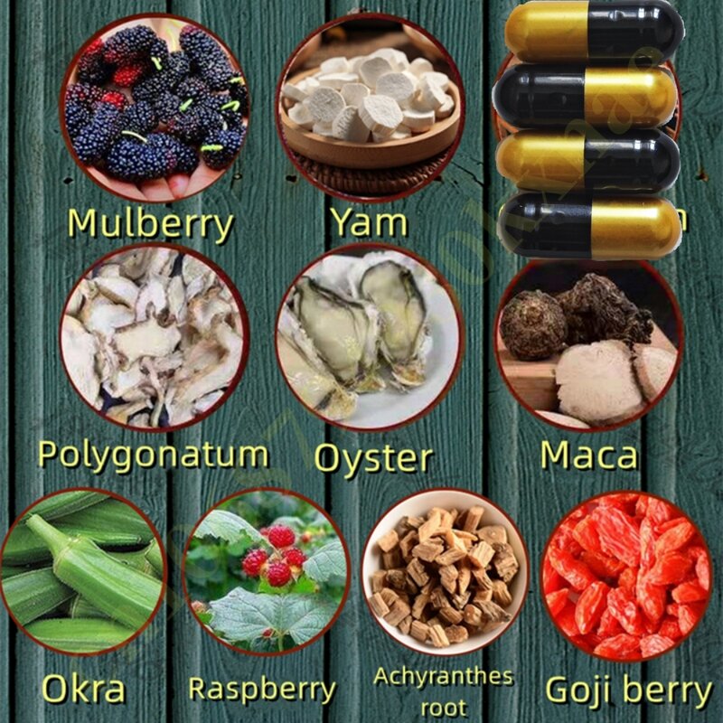 Productos de mejora masculina, plantas naturales para aliviar la fatiga, 10 cápsulas/caja, epimedium, morinda, okra y cápsulas de ostra