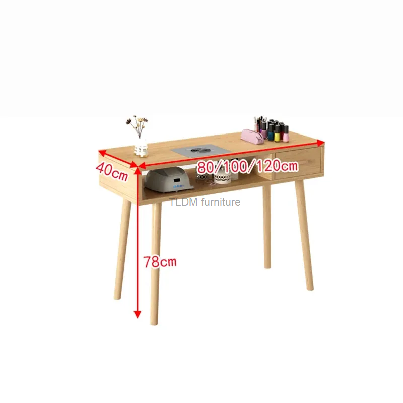Japanese Wooden Nail Tables Beauty Salon with Vacuum Cleaner Manicure Tables Modern Salon Furniture Light Luxury Manicure Table