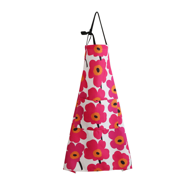 Floral Pattern Apron Refreshing Kitchen Apron Waterproof Cooking Cotton Stain Resistant Decorative Accessories Cooking Apron