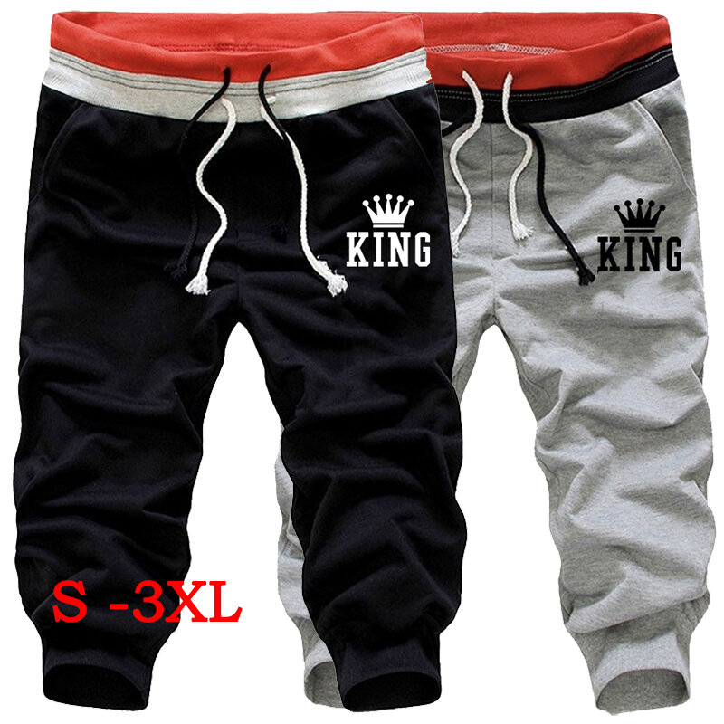 New Fashion Contrast Printing Casual Jogging Loose Shorts Summer Causal Colorful Multi Pocket Shorts Knee Length Shorts