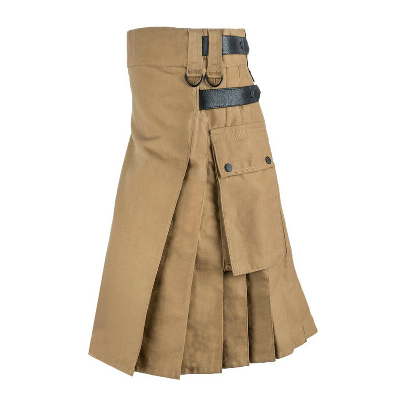 Falda con bolsillos para hombre, ropa informal de calle, Punk, gótico, de Escocia, Vintage, Kendo, otoño