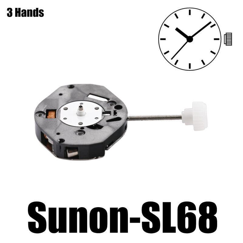 Movimiento SL68 sunon SL68, alternativa barata al movimiento 2035, accesorios de reparación de piezas de repuesto, movimiento de reloj