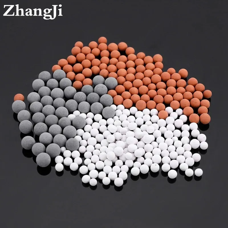 Zhangji substituição da cabeça de chuveiro filtro ânion contas minerais pedras bolas para o banheiro purificação da água 3 tipos de diâmetro 5-6mm