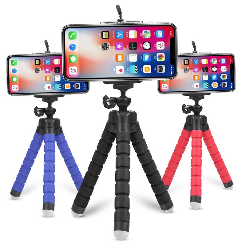 Mini trípode de pulpo de esponja Flexible para iPhone, Samsung, Xiaomi, Huawei, teléfono móvil, cámara Gopro 9, 8, 7