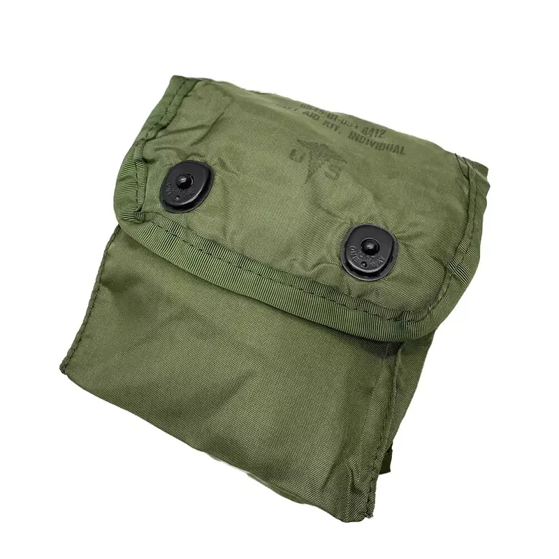 Tas Pertolongan Pertama Militer Medis Vintage hijau penyimpanan kecil Perang Dunia II tas penyimpanan (tanpa kotak)