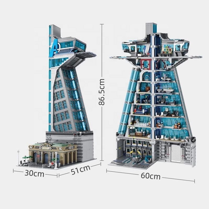 Hero Tower Building Block Set for Kids, View Brick Toys, Presente de Natal, 55120