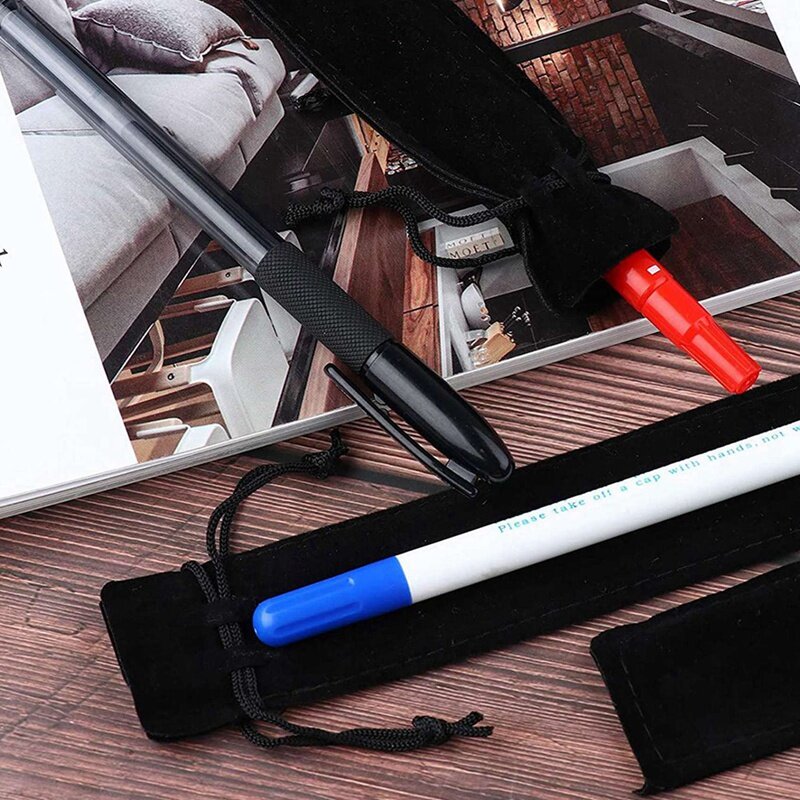300Pcs Velvet Pen Pouch Black Drawstring Bag Single Pen Holder Packaging Sleeve For School Office Business Gift